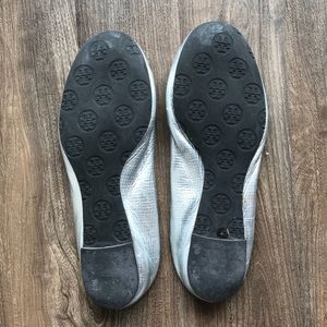 Tory Burch Shoes - Tory Burch Minnie Flat Silver Metal Tory Burch Shoes - Tory Burch Minnie Flat Silver Metal